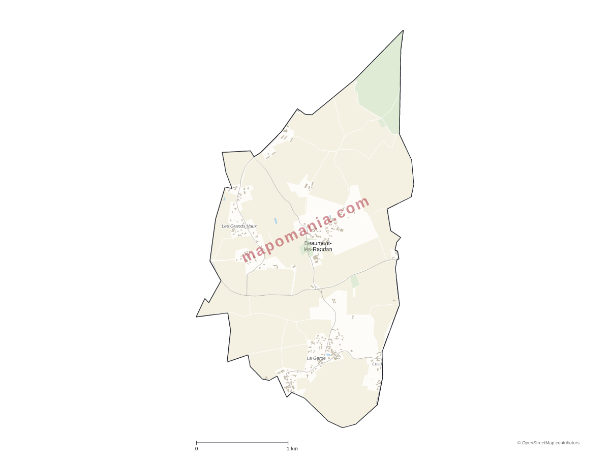 Carte de Beaumont-lès-Randan à personnaliser