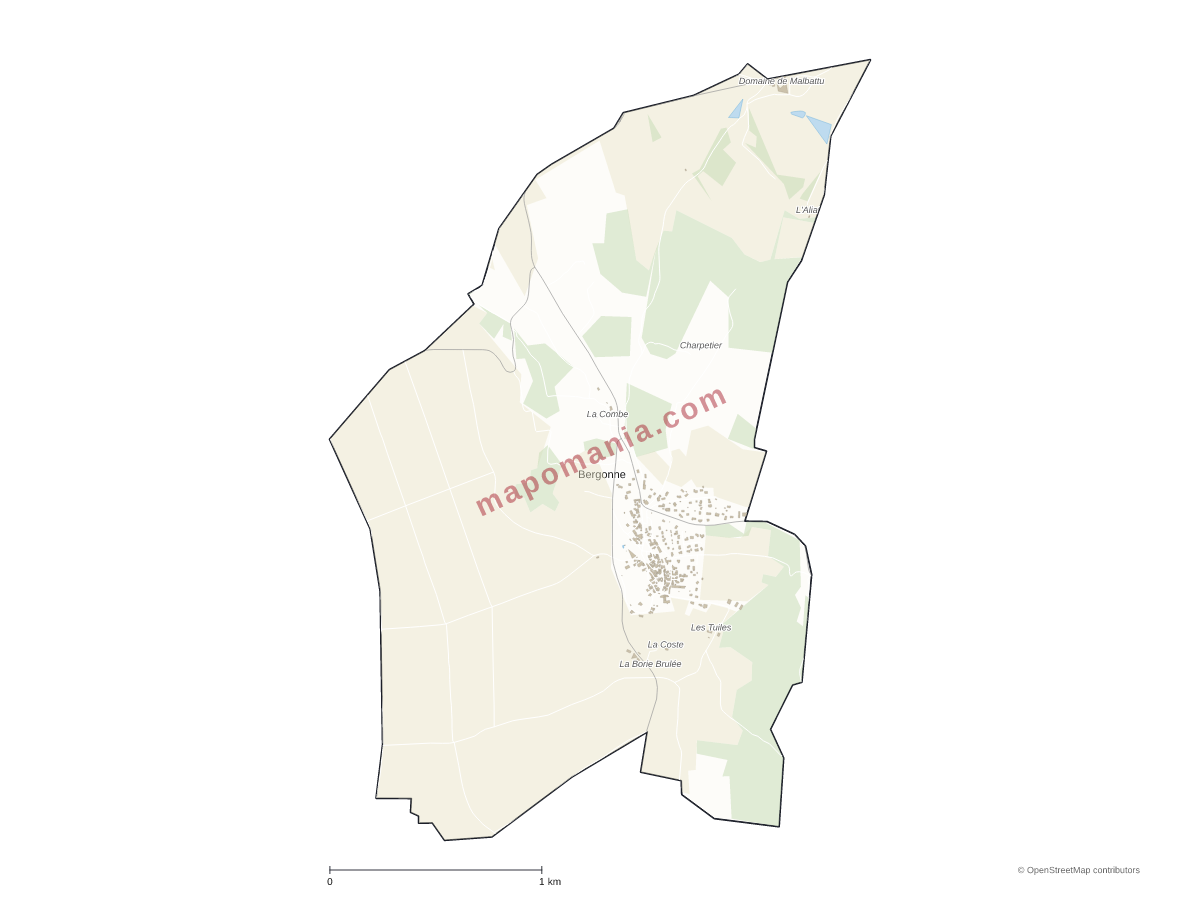 Carte de Bergonne à personnaliser