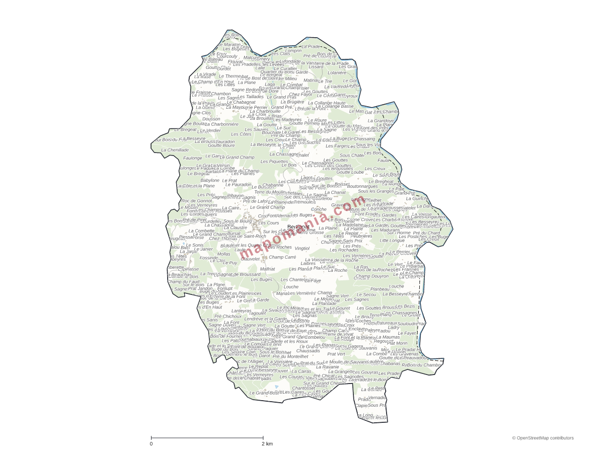 Carte de Bertignat à personnaliser