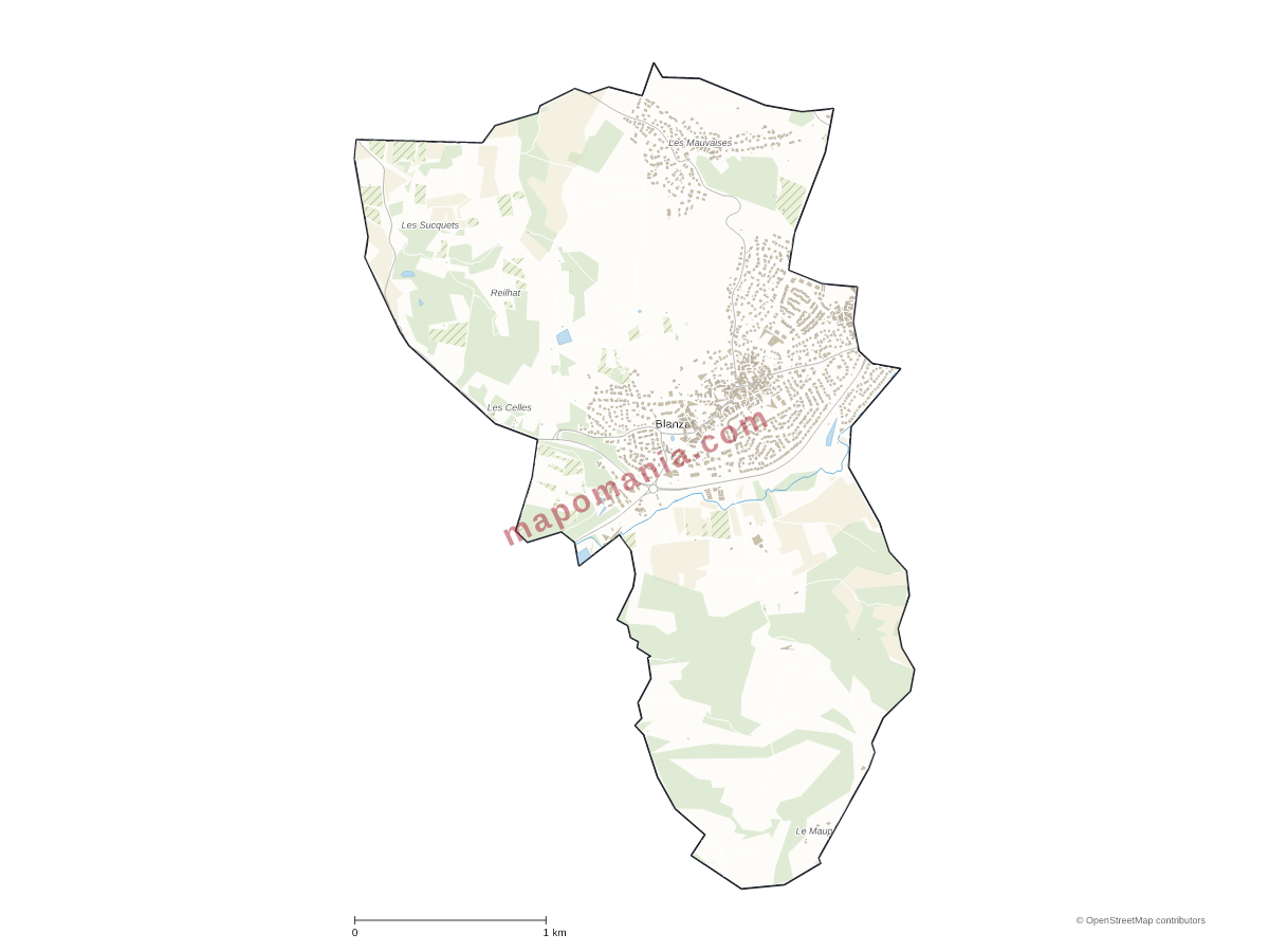 Carte de Blanzat à personnaliser