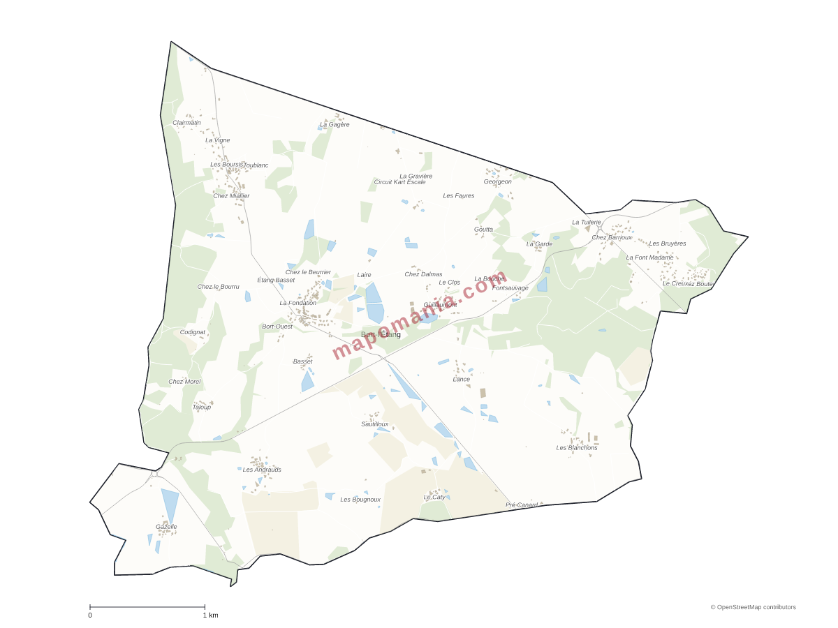 Carte de Bort-l'Étang à personnaliser