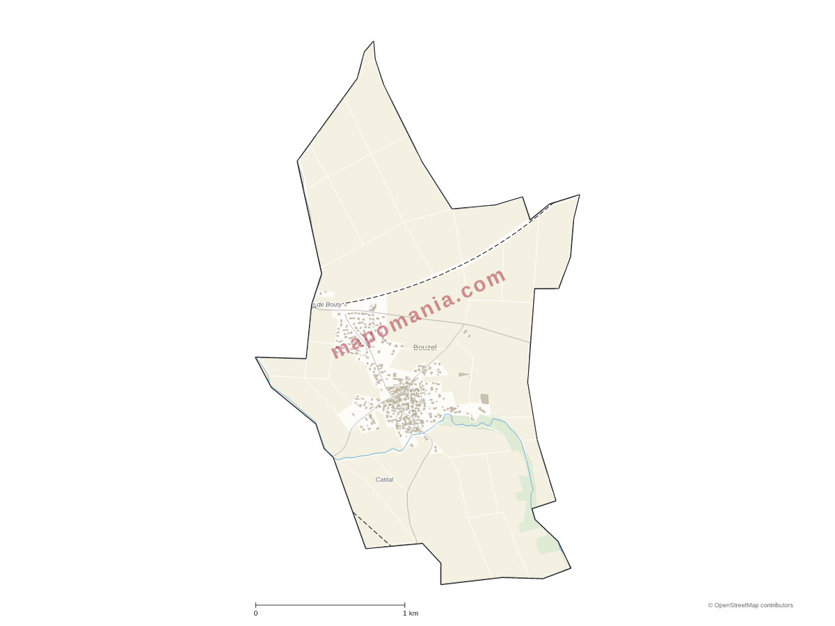 Carte de Bouzel à personnaliser