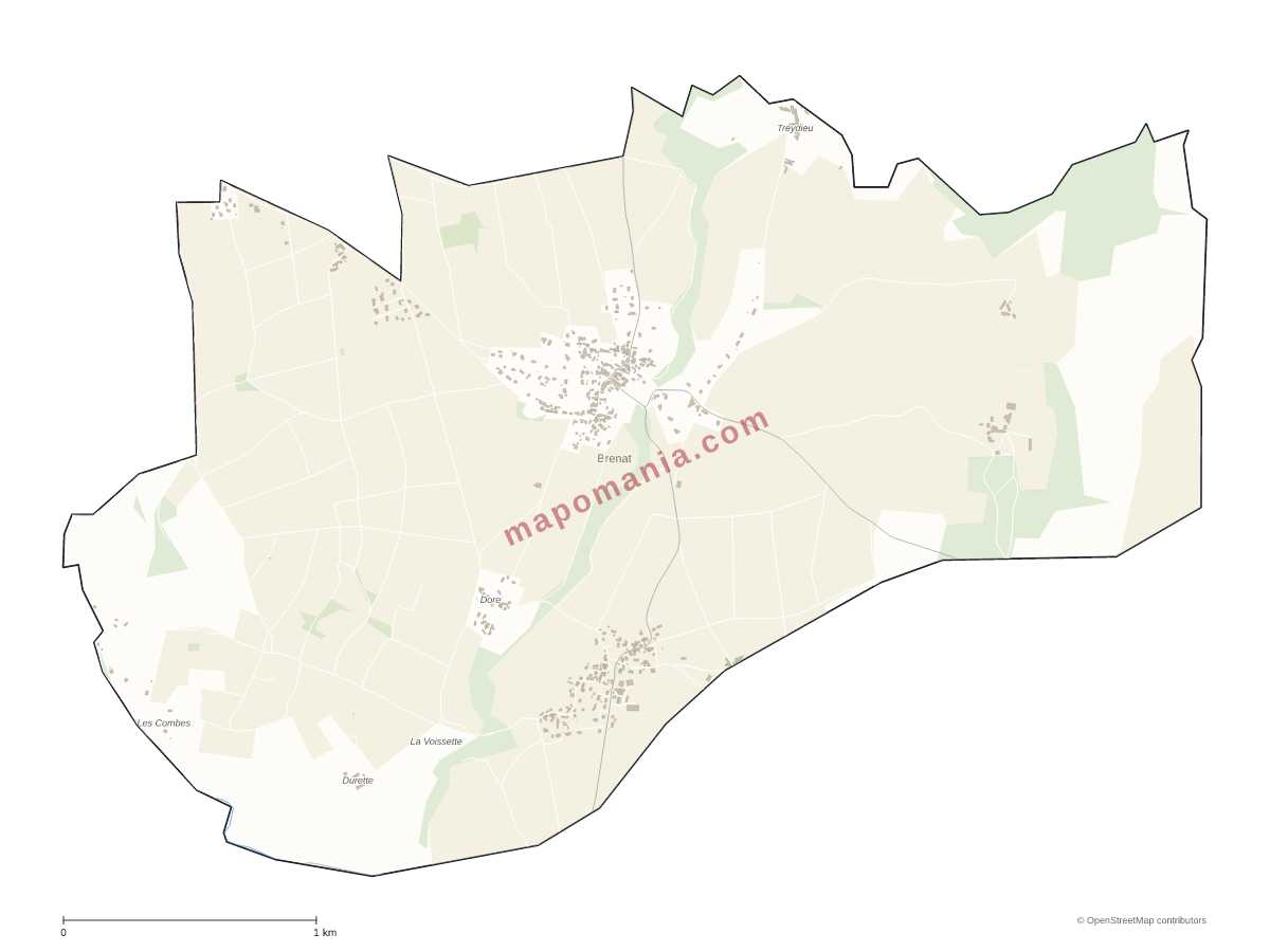 Carte de Brenat à personnaliser