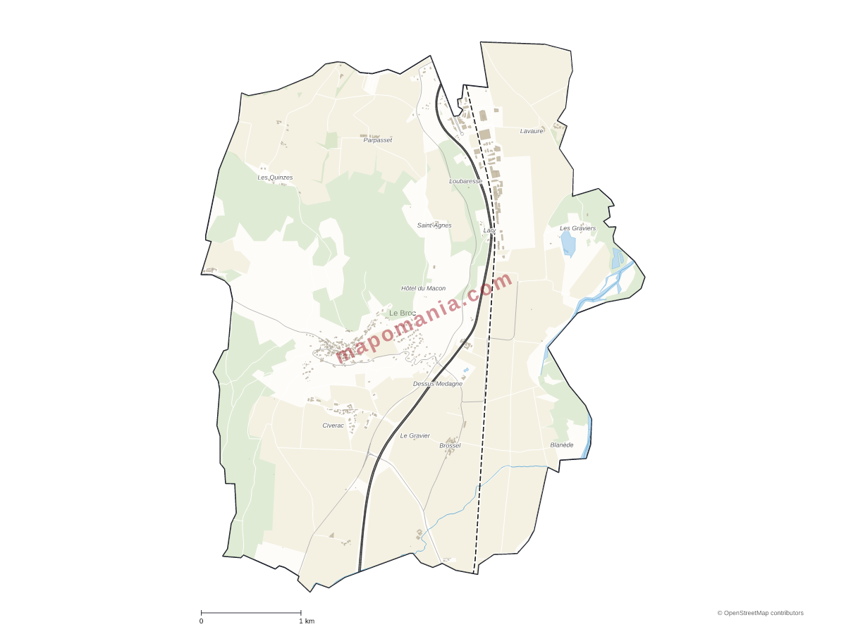 Carte de Le Broc à personnaliser