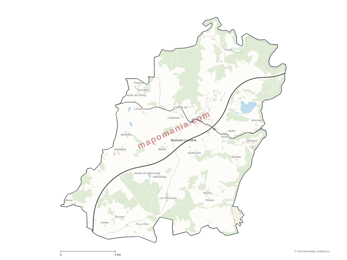 Carte de Bromont-Lamothe à personnaliser