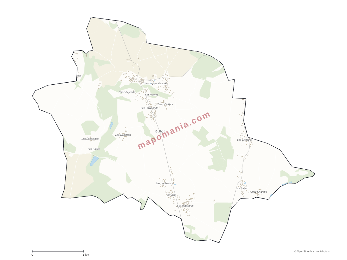 Carte de Bulhon à personnaliser