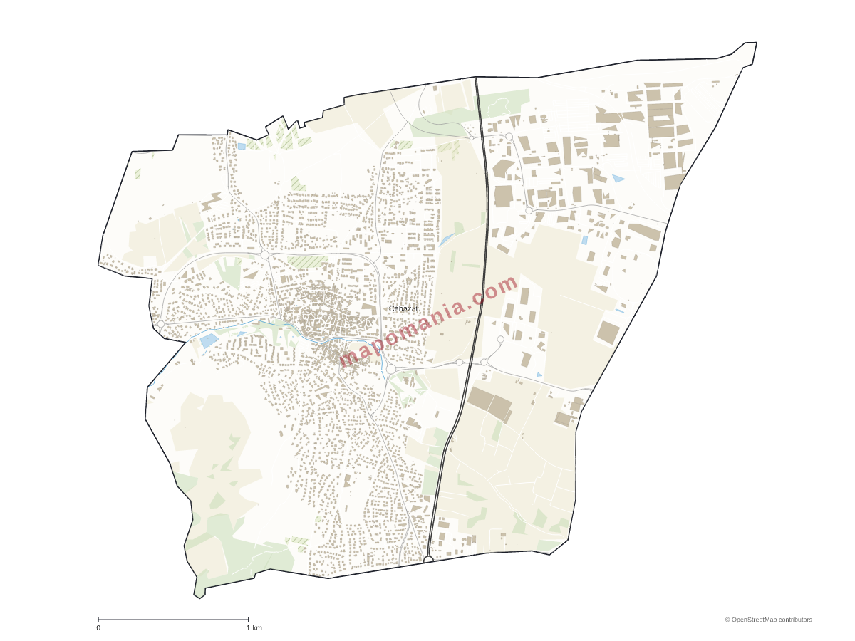 Carte de Cébazat à personnaliser