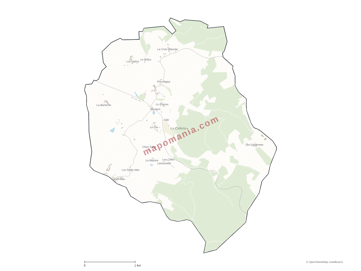 Carte de La Cellette à personnaliser