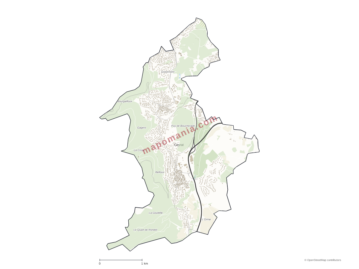 Carte de Ceyrat à personnaliser