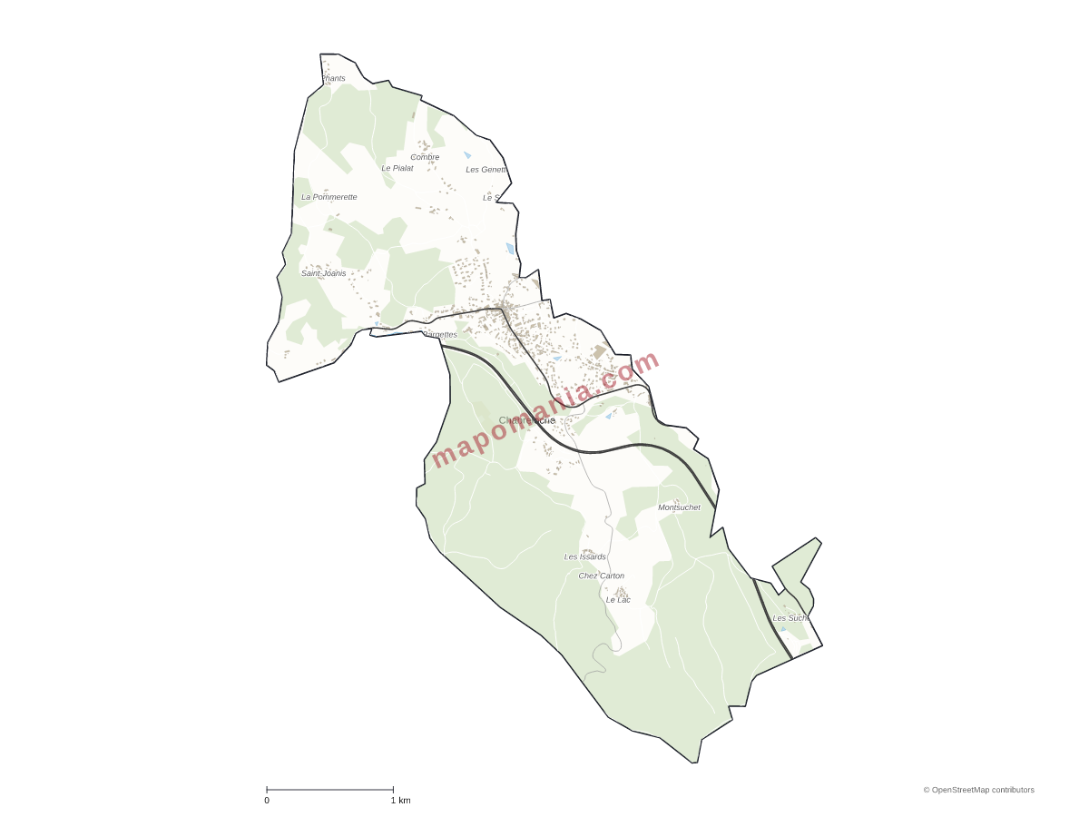Carte de Chabreloche à personnaliser