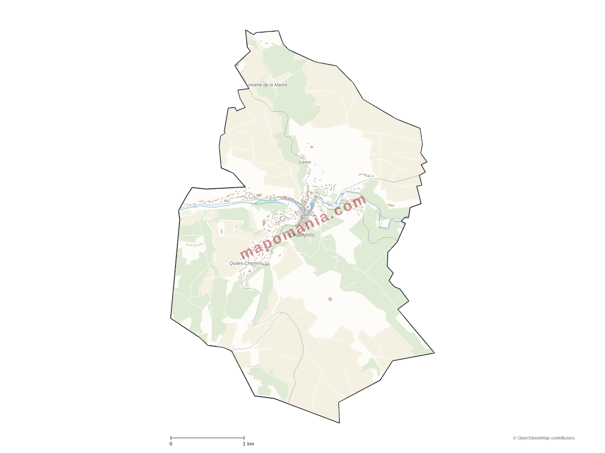 Carte de Champeix à personnaliser