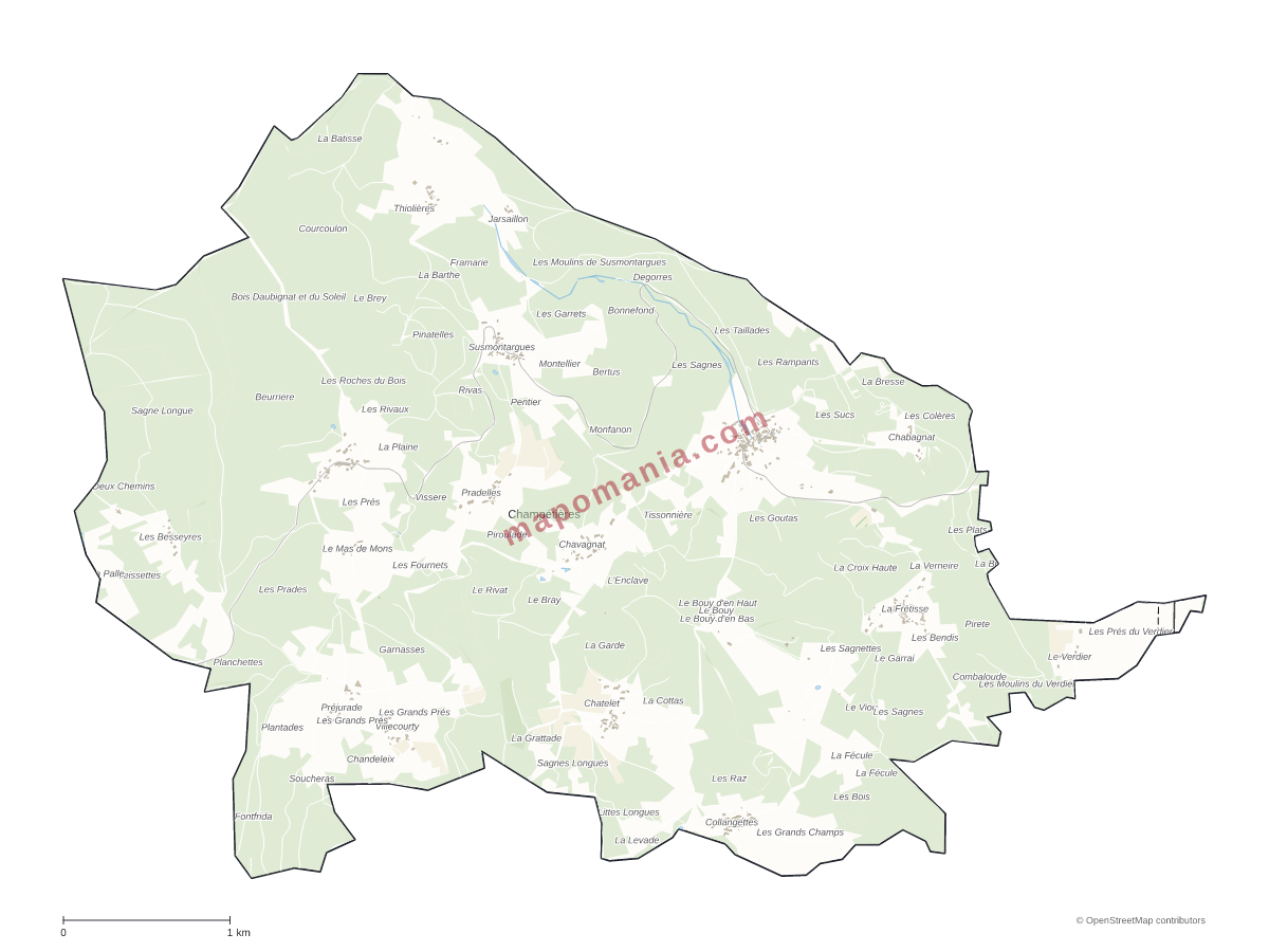 Carte de Champétières à personnaliser