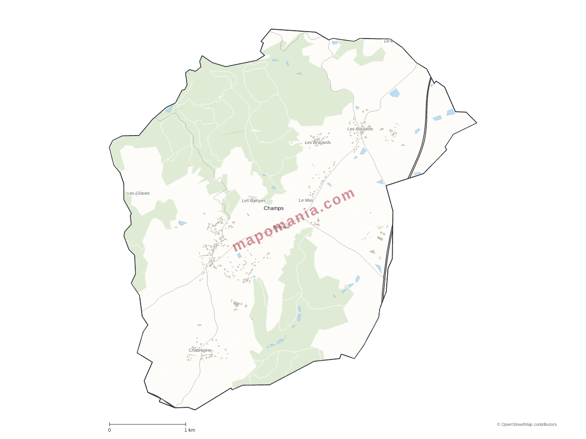Carte de Champs à personnaliser