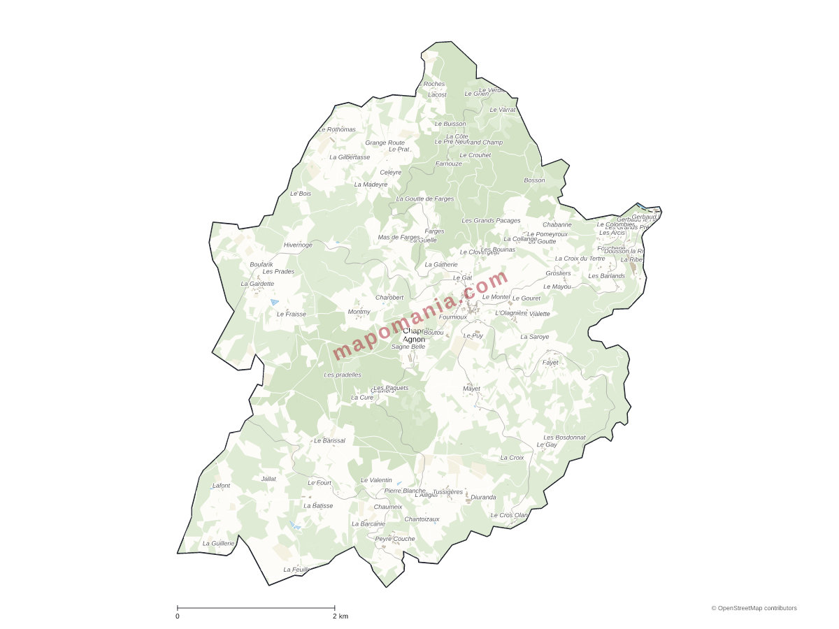 Carte de La Chapelle-Agnon à personnaliser