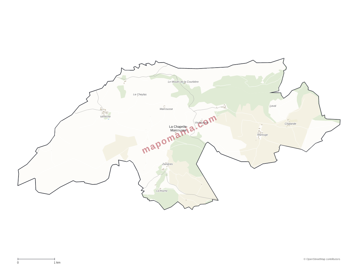 Carte de La Chapelle-Marcousse à personnaliser