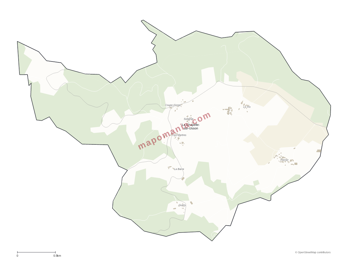 Carte de La Chapelle-sur-Usson à personnaliser