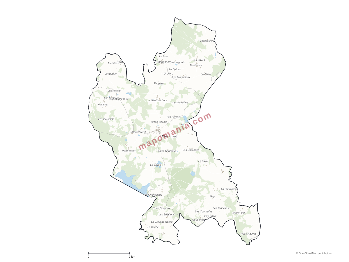 Carte de Charensat à personnaliser