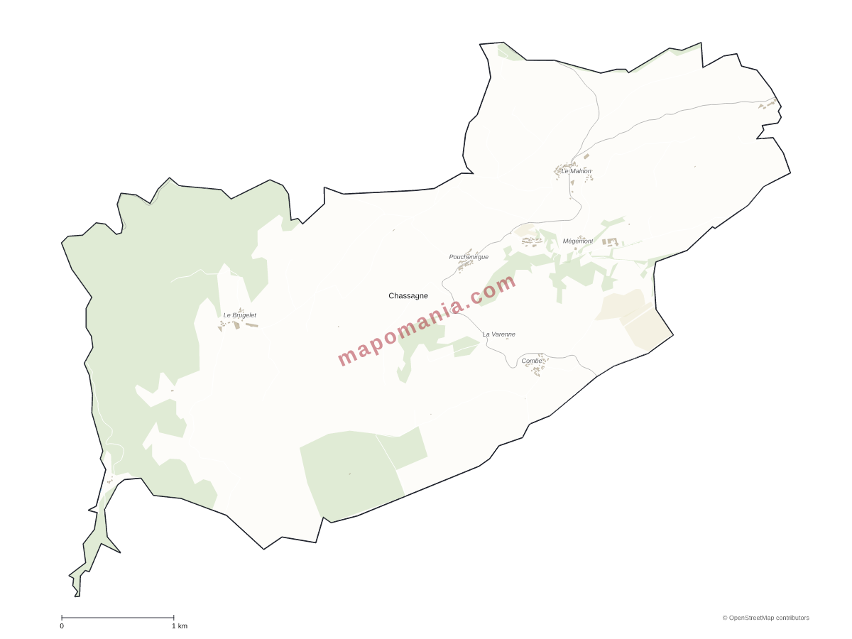 Carte de Chassagne à personnaliser