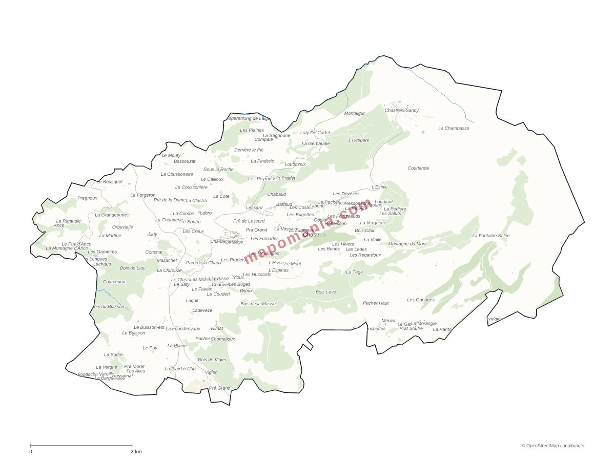 Carte de Chastreix à personnaliser