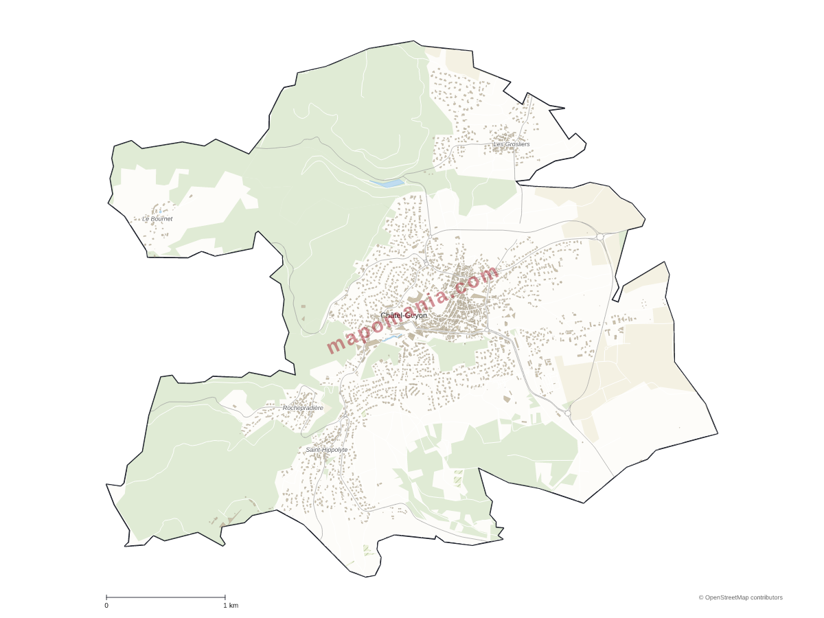 Carte de Châtel-Guyon à personnaliser
