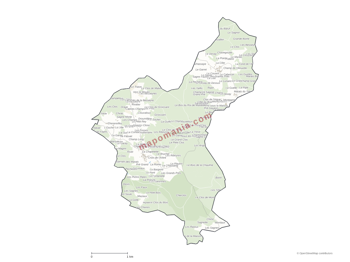 Carte de La Chaulme à personnaliser