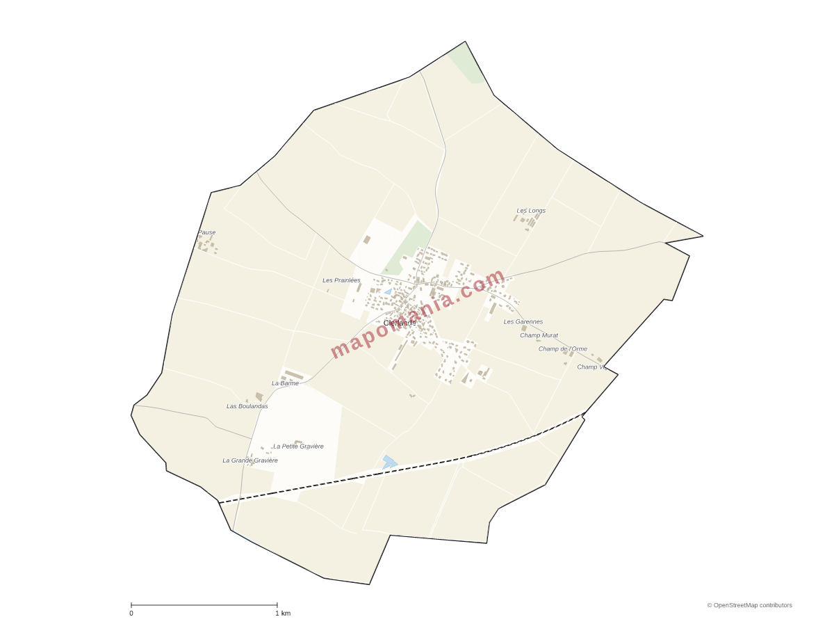 Carte de Clerlande à personnaliser