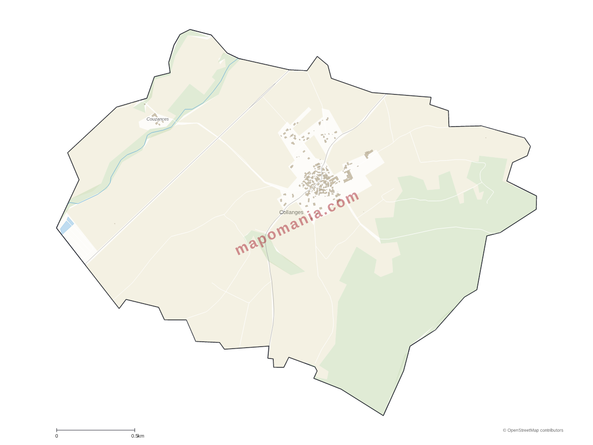 Carte de Collanges à personnaliser