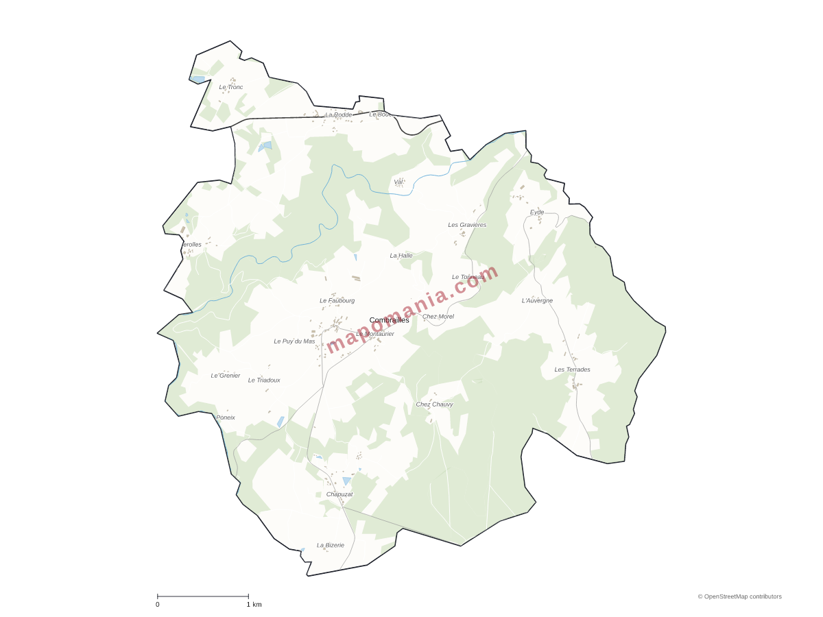 Carte de Combrailles à personnaliser