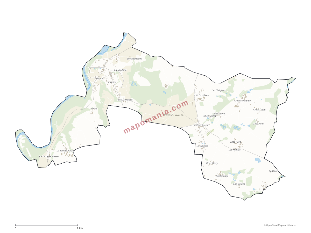 Carte de Crevant-Laveine à personnaliser