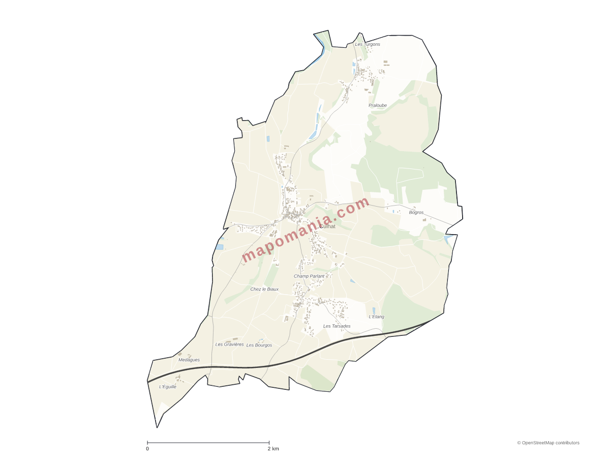 Carte de Culhat à personnaliser