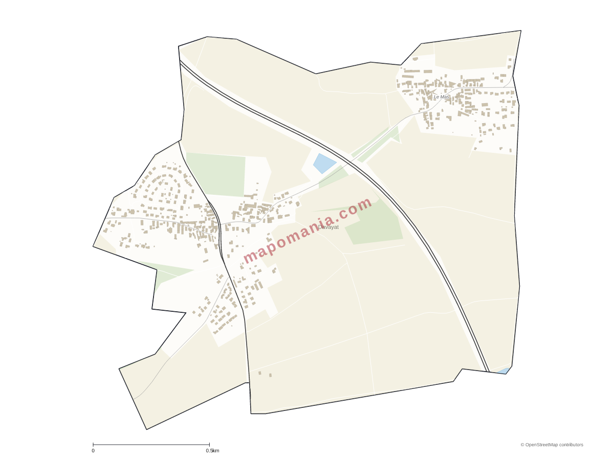 Carte de Davayat à personnaliser