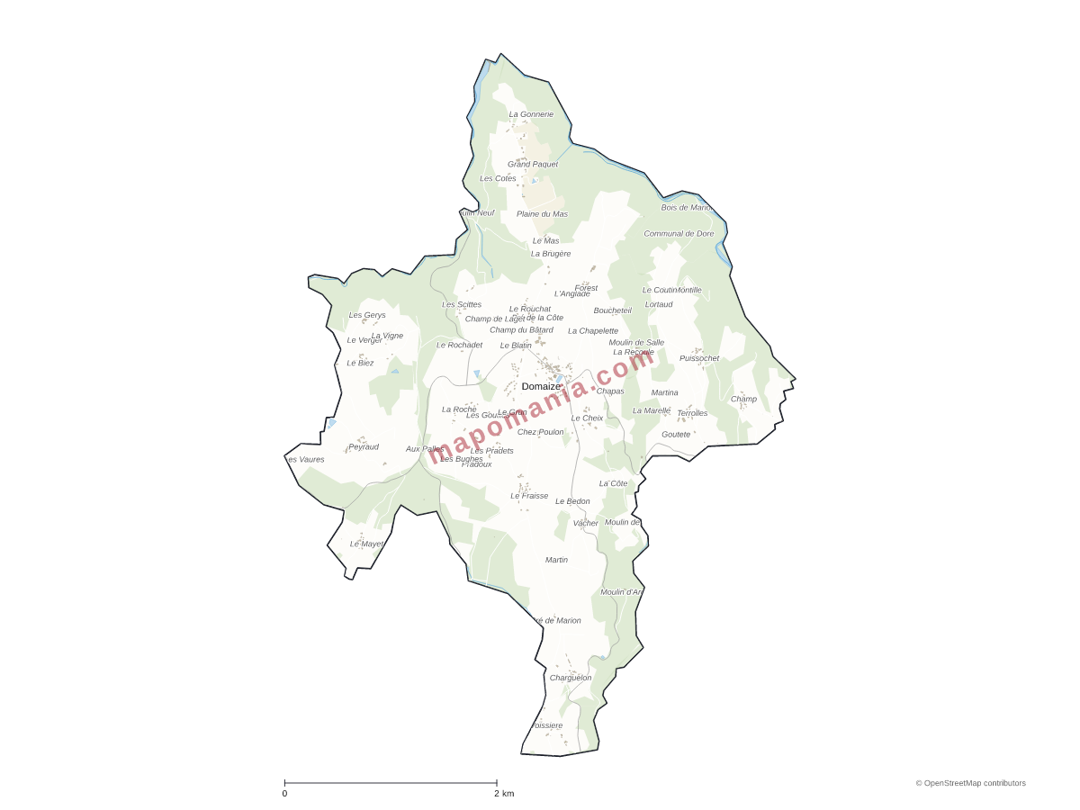 Carte de Domaize à personnaliser