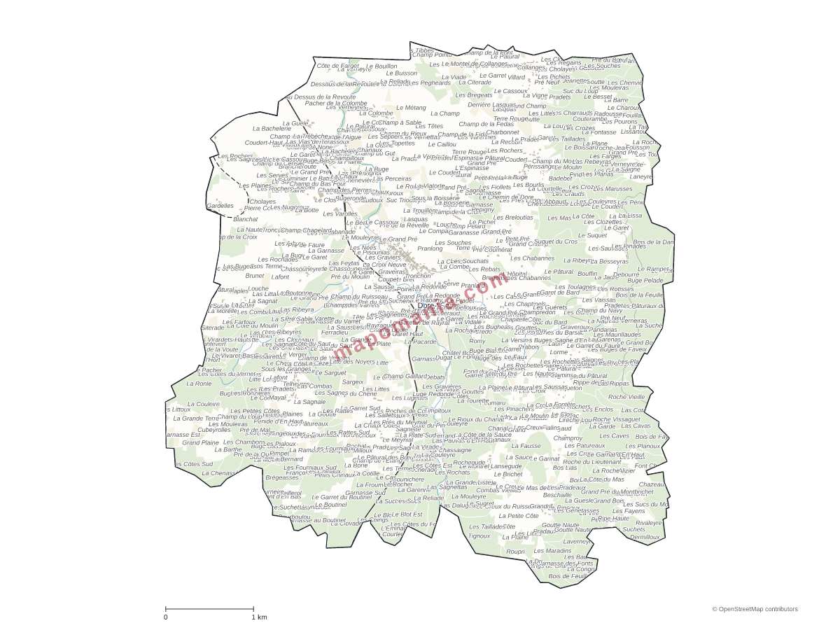 Carte de Dore-l'Église à personnaliser