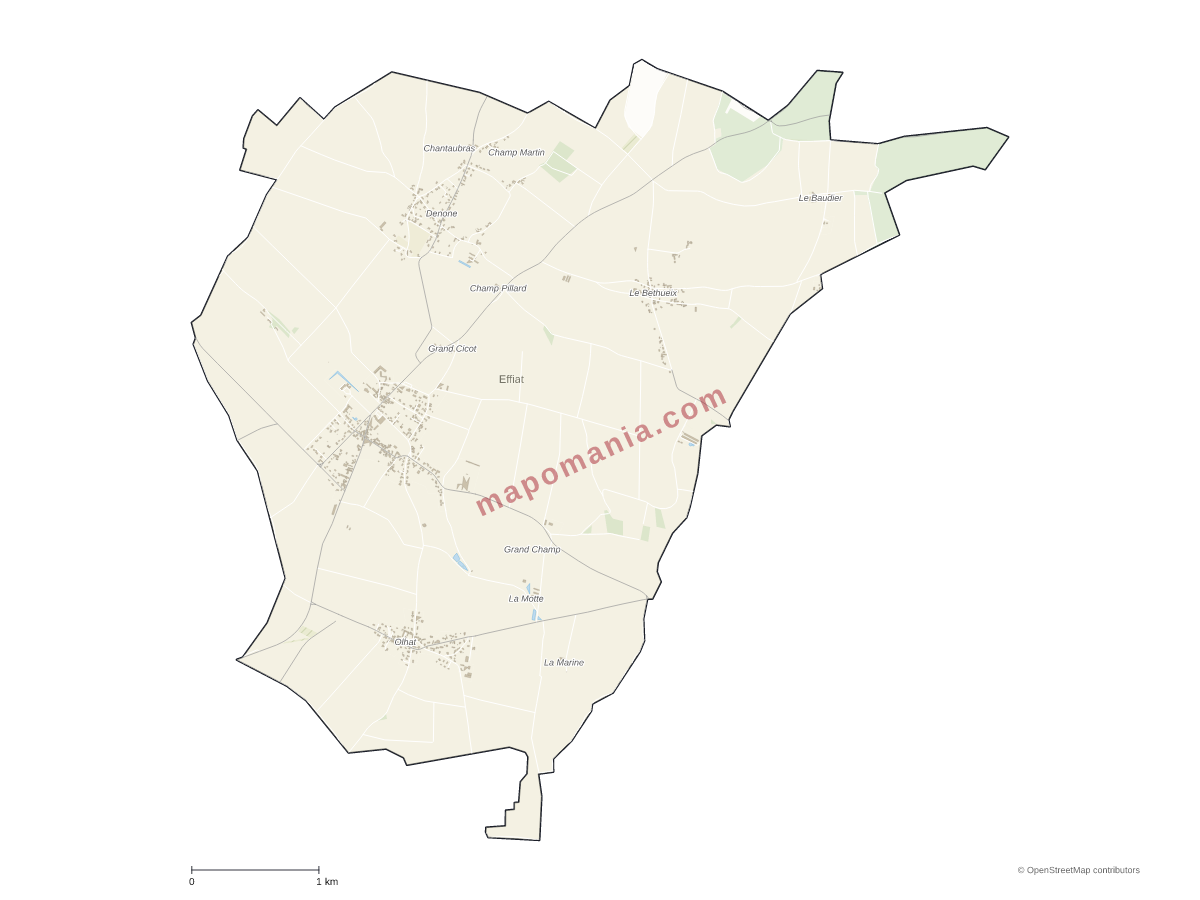 Carte de Effiat à personnaliser