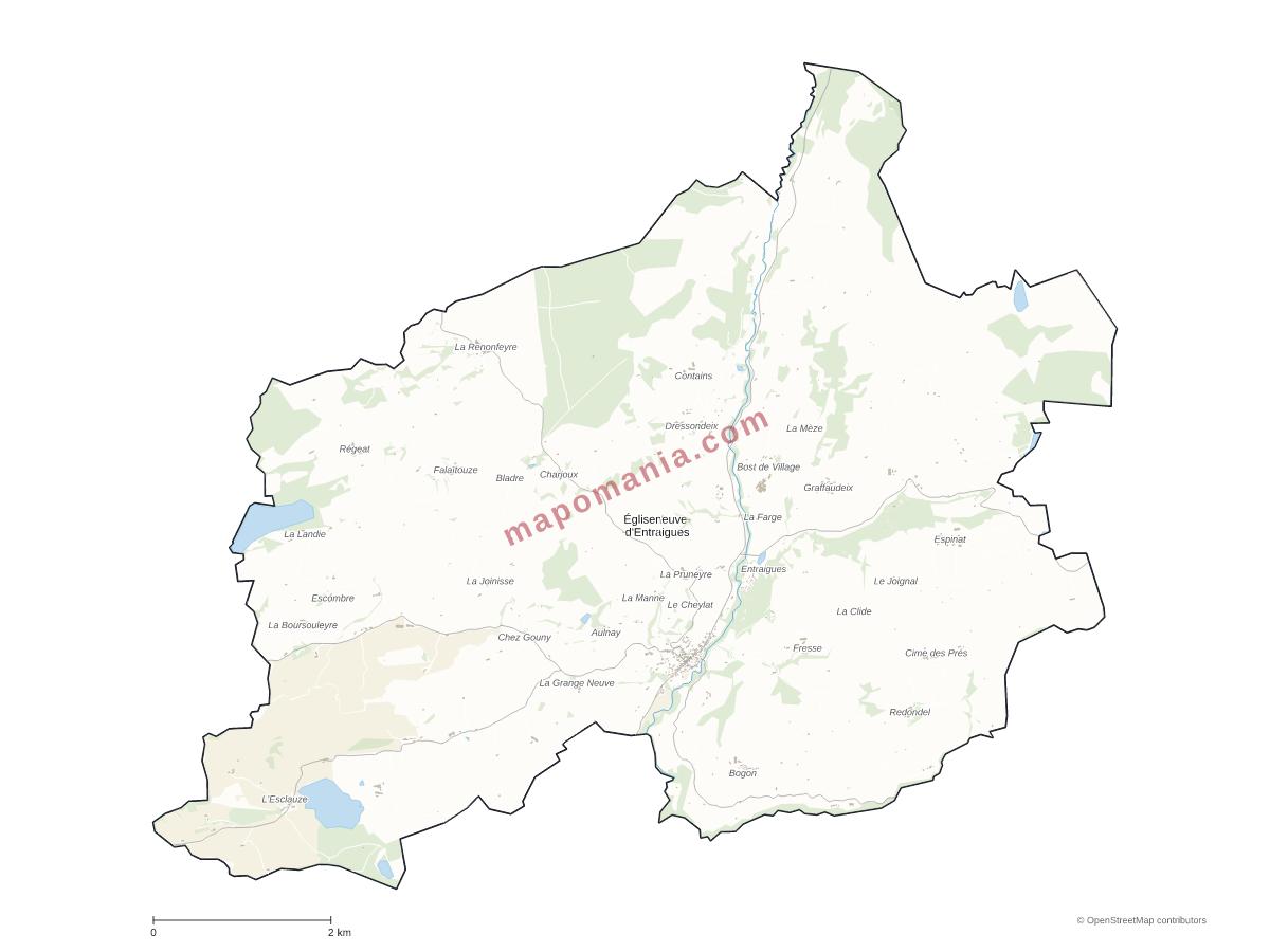 Carte de Égliseneuve-d'Entraigues à personnaliser