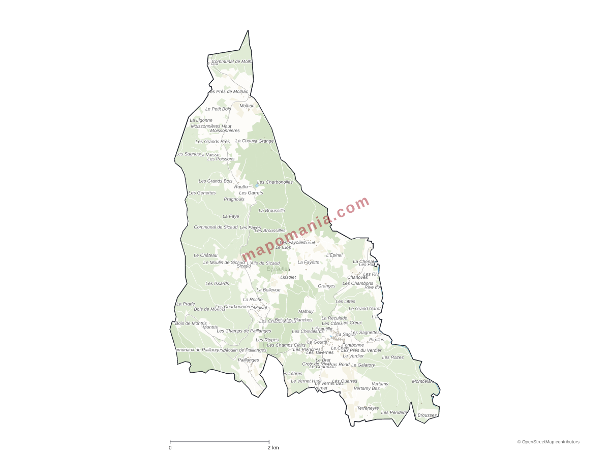 Carte de Églisolles à personnaliser