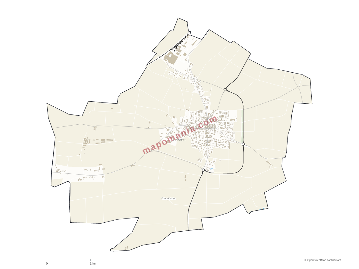 Carte de Ennezat à personnaliser