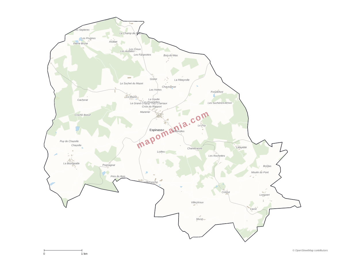 Carte de Espinasse à personnaliser