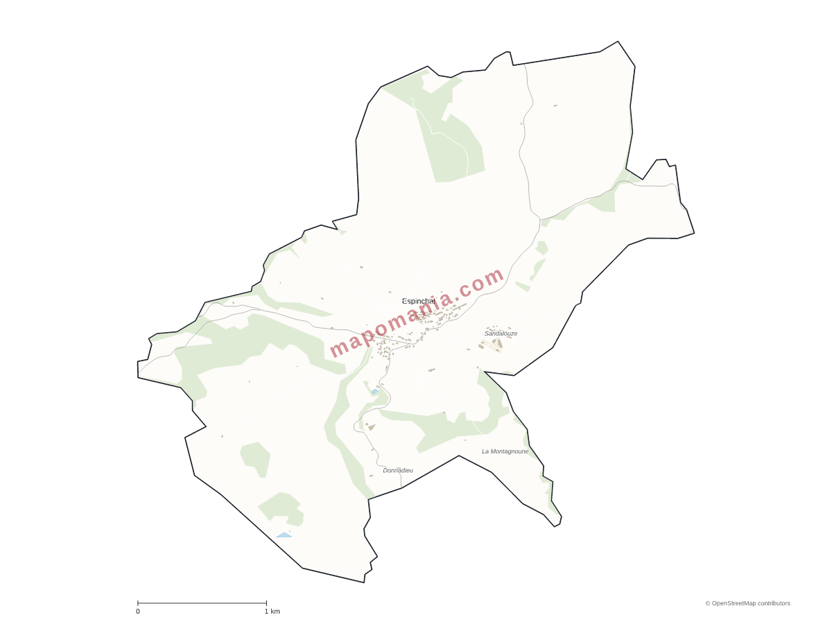 Carte de Espinchal à personnaliser