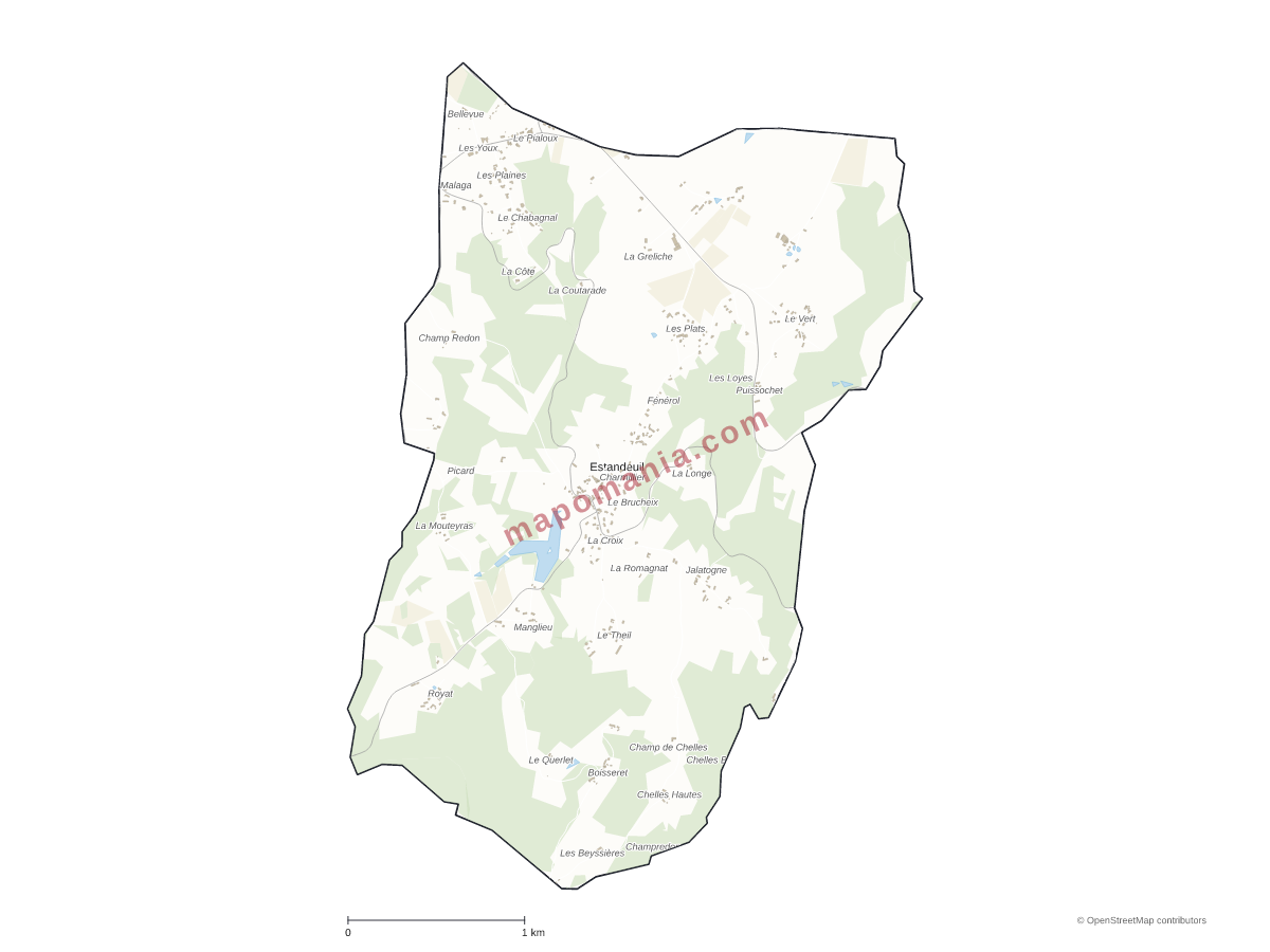 Carte de Estandeuil à personnaliser