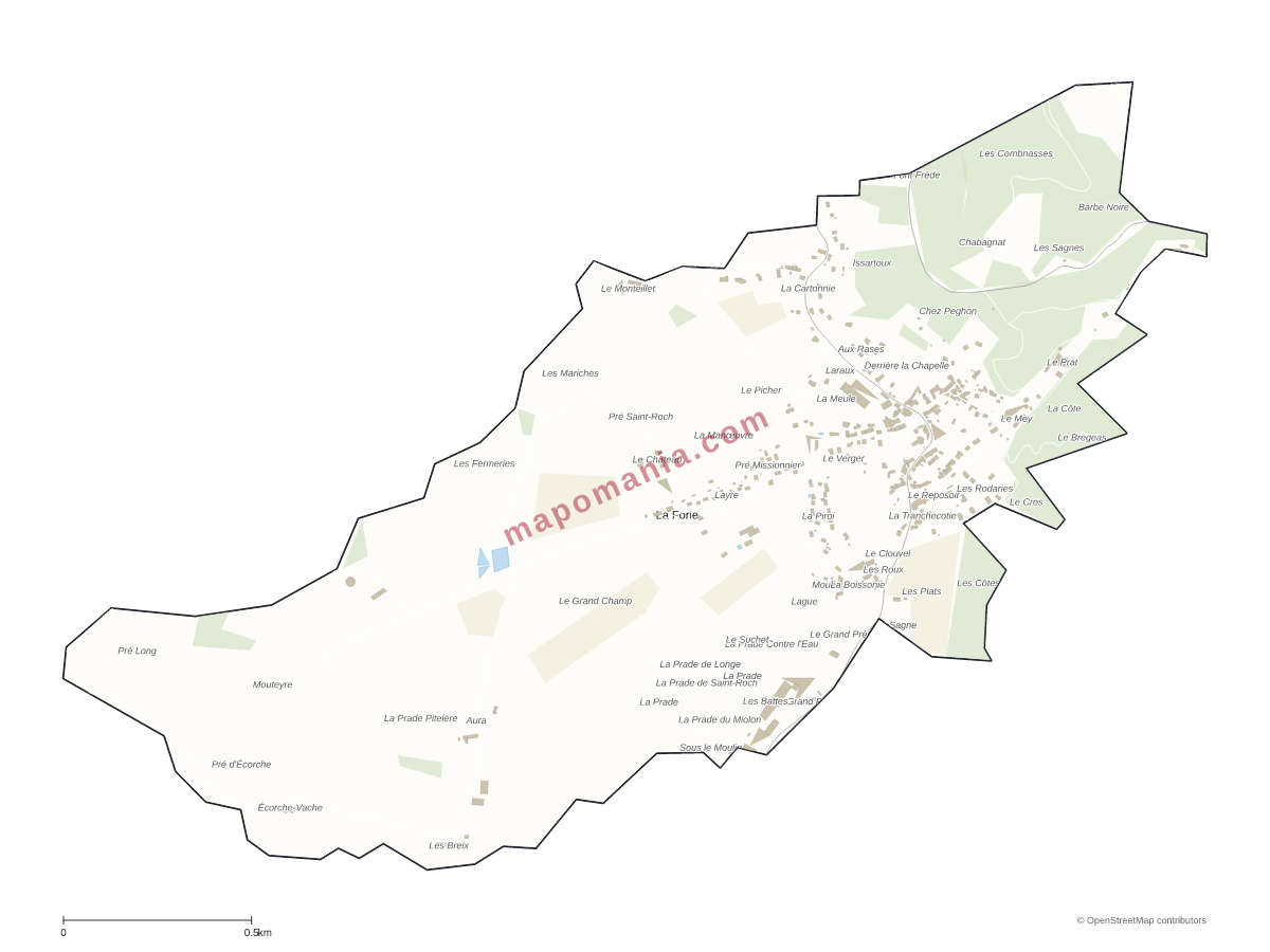 Carte de La Forie à personnaliser