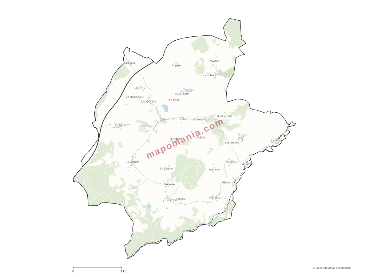 Carte de Gelles à personnaliser