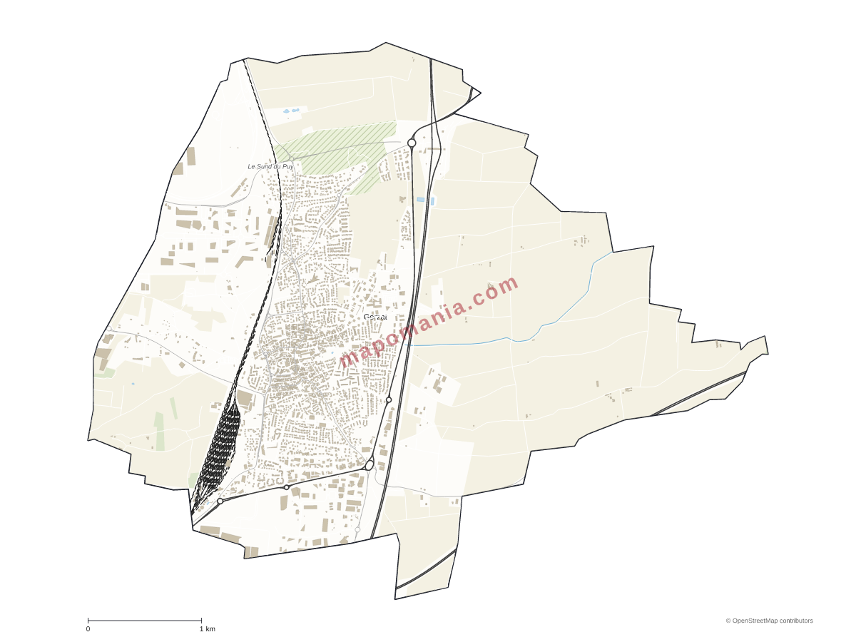 Carte de Gerzat à personnaliser