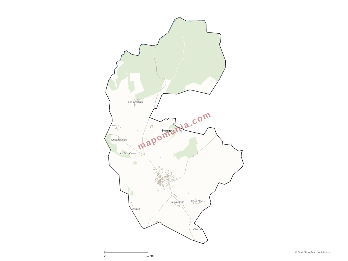 Carte de Herment à personnaliser