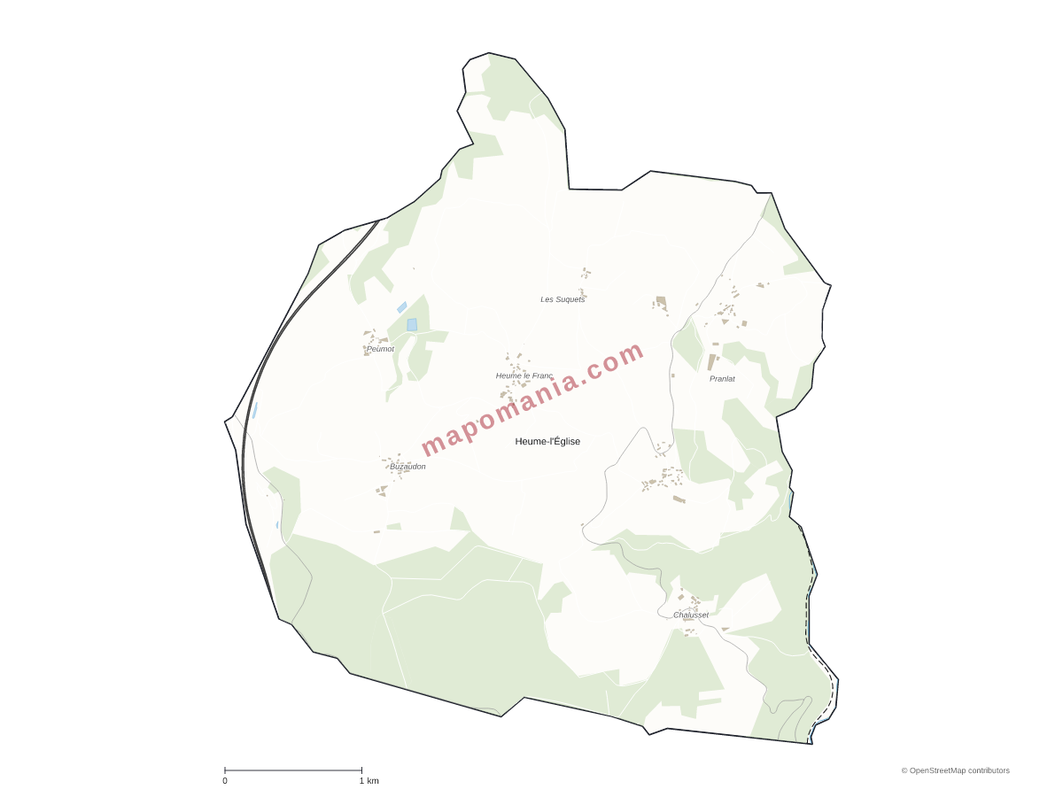 Carte de Heume-l'Église à personnaliser