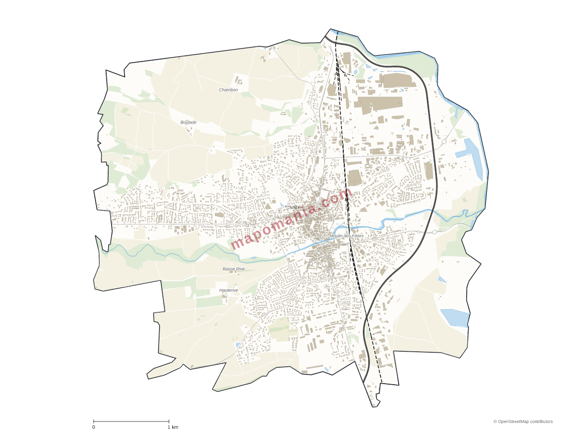 Carte de Issoire à personnaliser