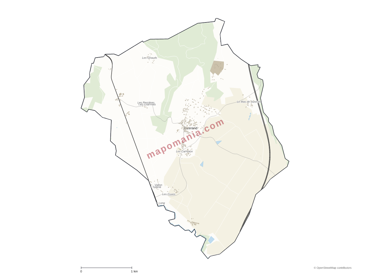 Carte de Jozerand à personnaliser