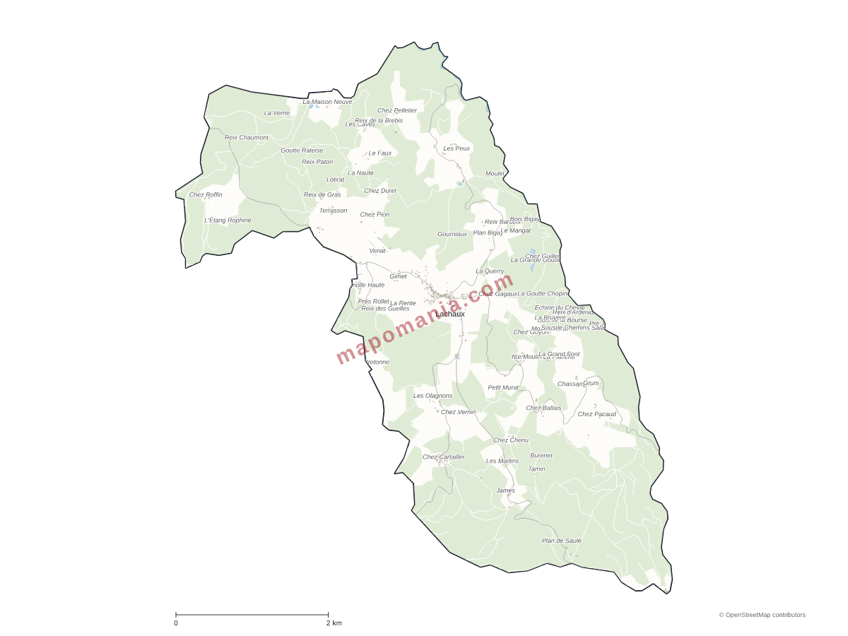 Carte de Lachaux à personnaliser