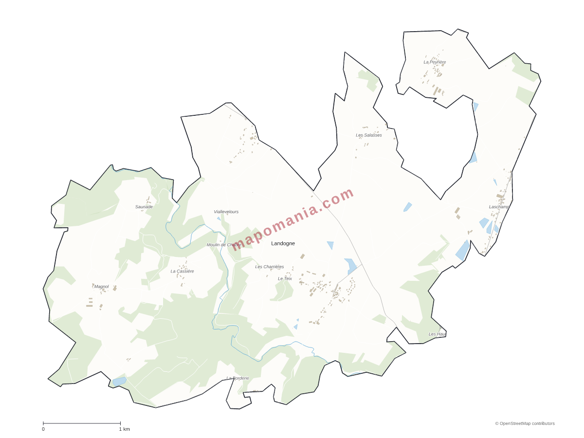 Carte de Landogne à personnaliser