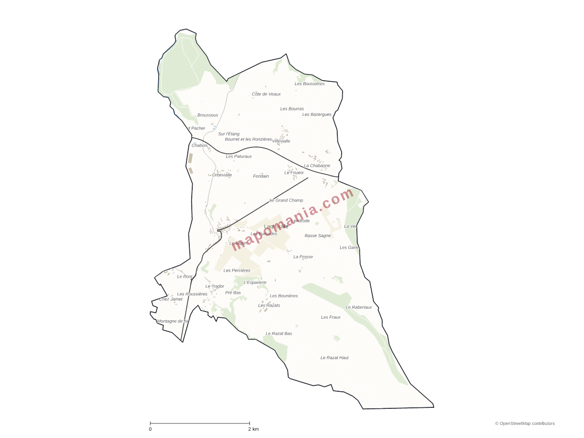 Carte de Laqueuille à personnaliser